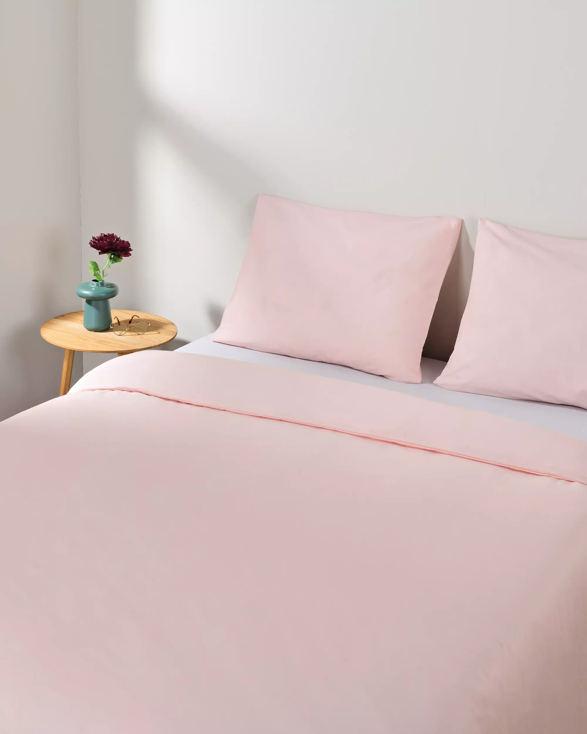 housse de couette 240x200/220 coton doux rose clair