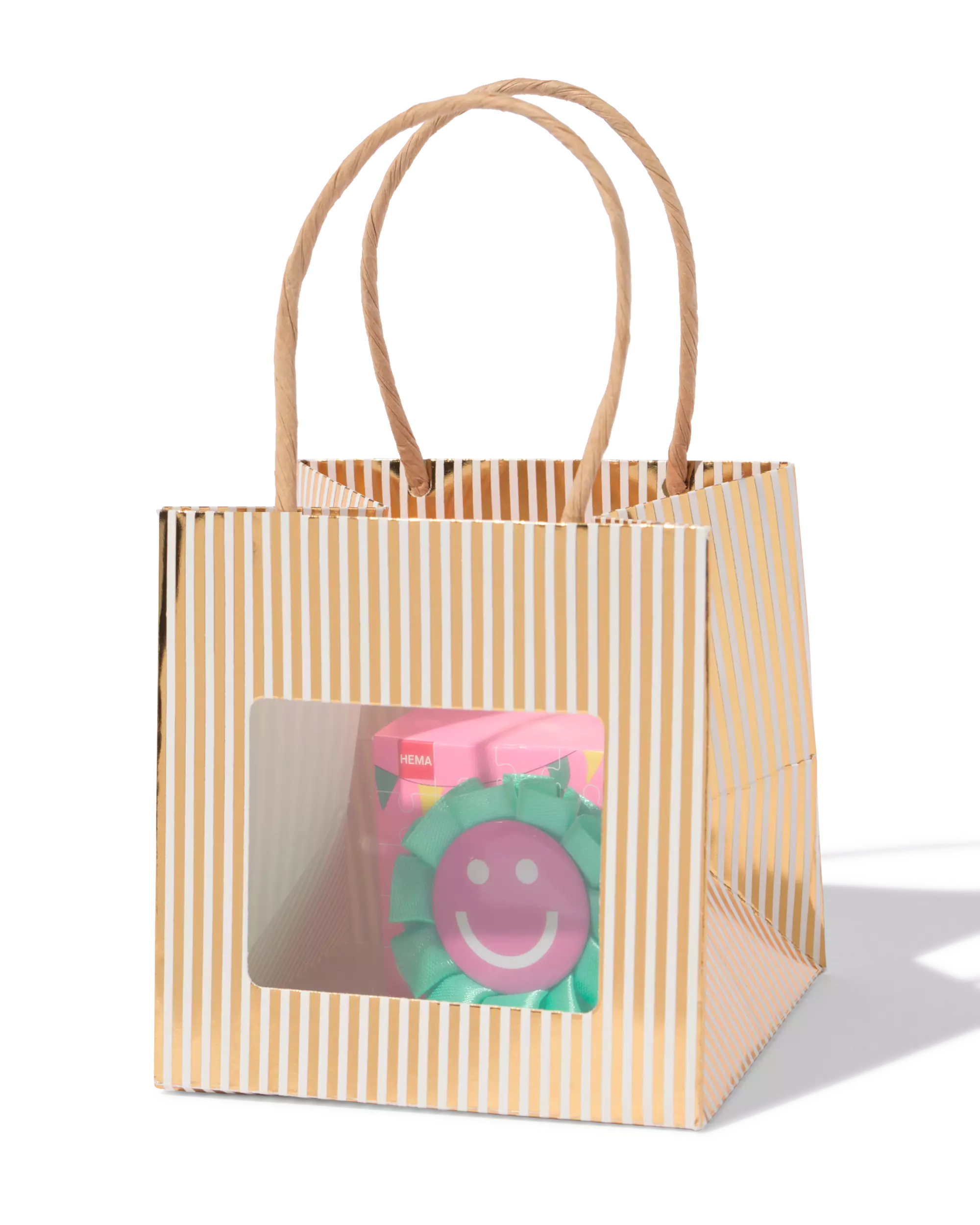 Geschenktüte, 11 × 17,5 cm, mit Fenster, Streifen