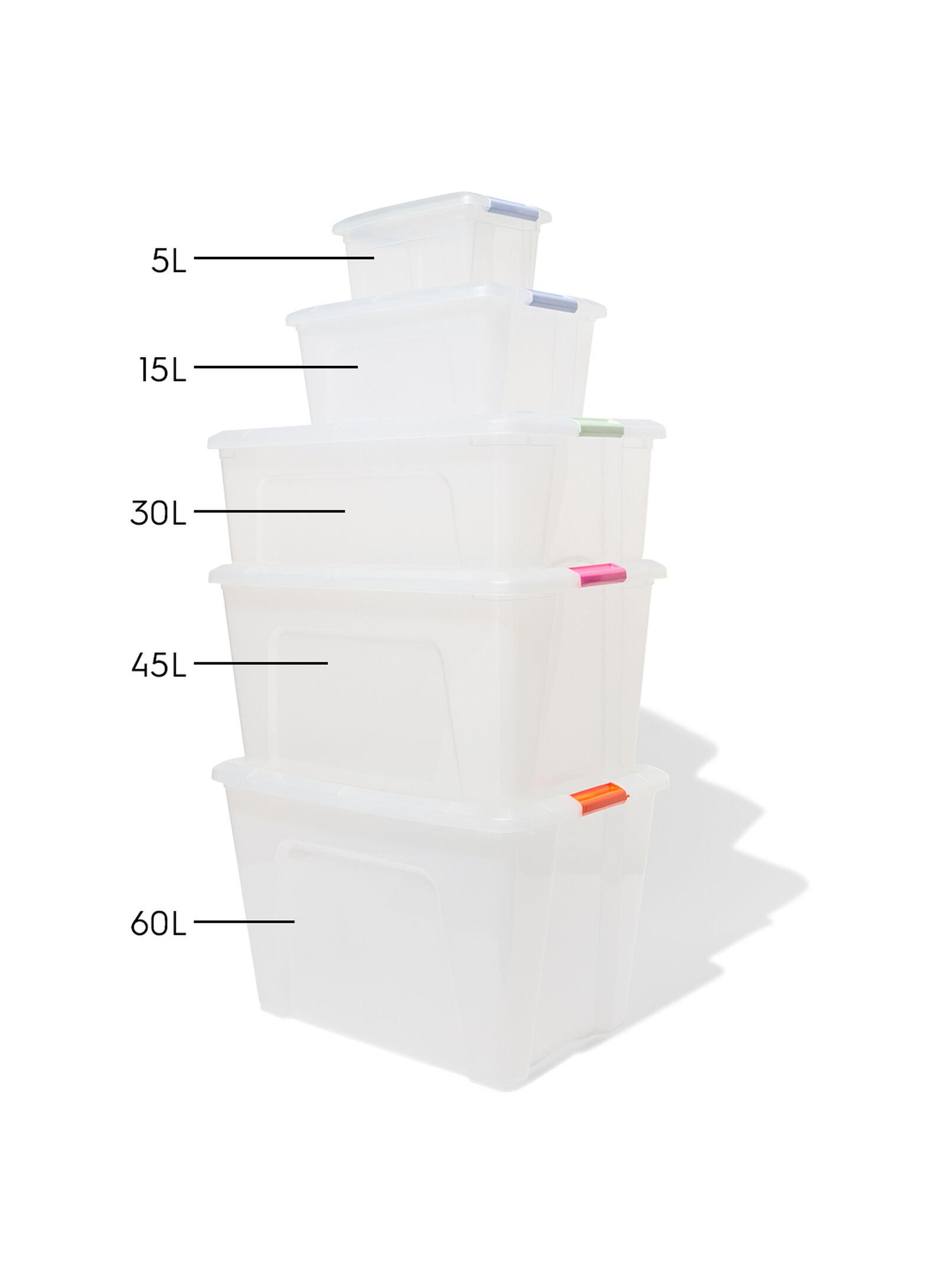 bo&icirc;te de rangement 60L Tokyo transparent 58x39.5x36.5 recycl&eacute;e 58 x 39.5 x 36.5 Tokyo - 39810410 - HEMA