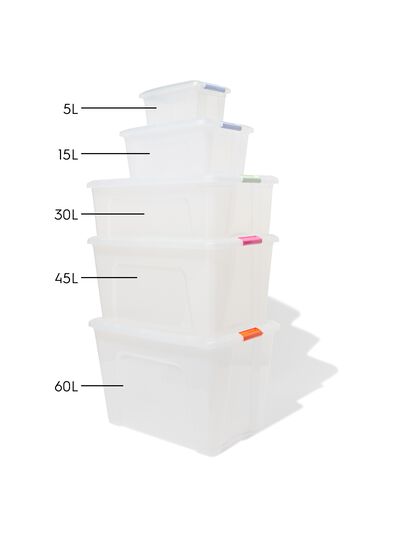 bo&icirc;te de rangement 60L Tokyo transparent 58x39.5x36.5 recycl&eacute;e 58 x 39.5 x 36.5 Tokyo - 39810410 - HEMA