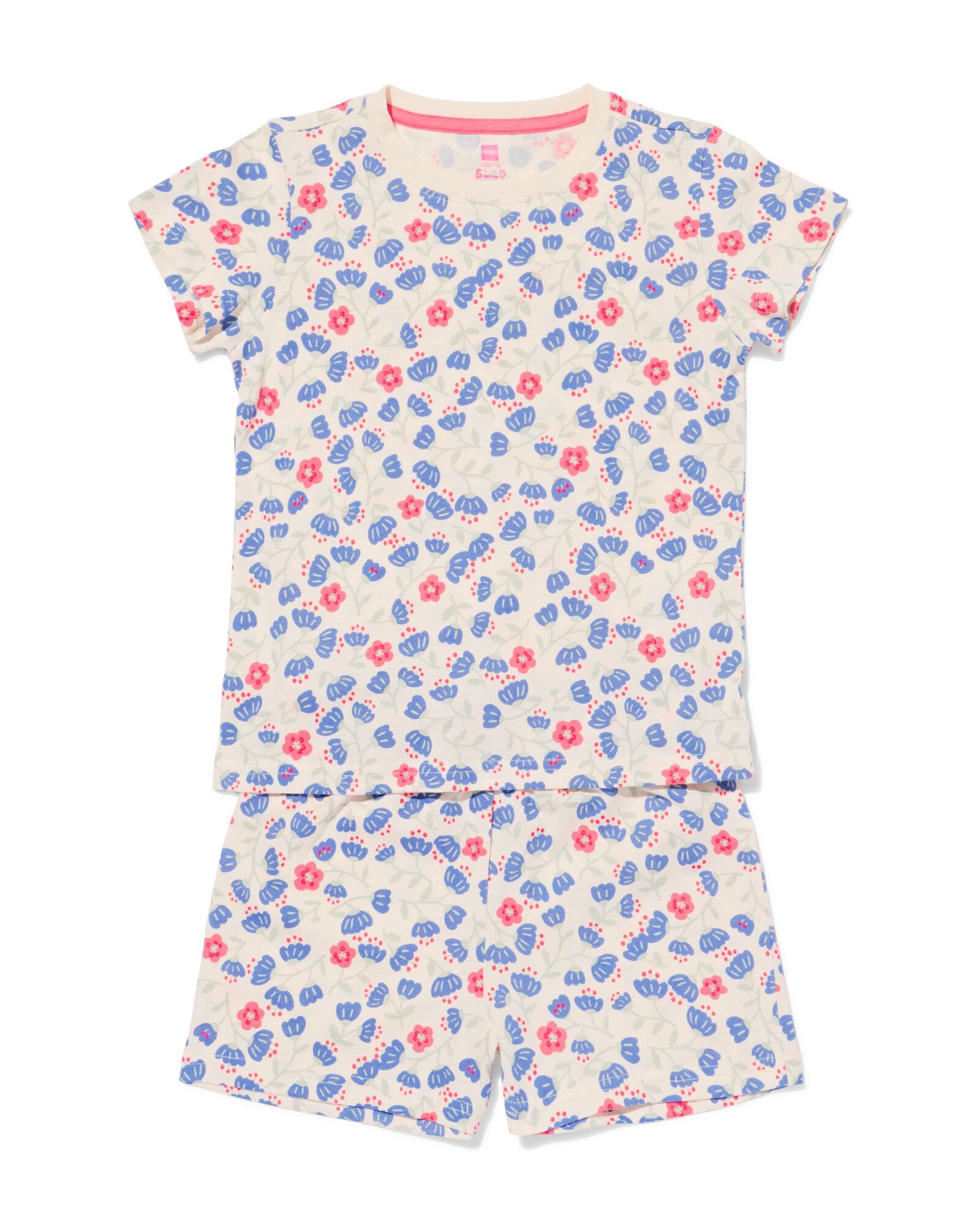 kindershortama bloemen gebroken wit gebroken wit - 23003460OFFWHITE - HEMA