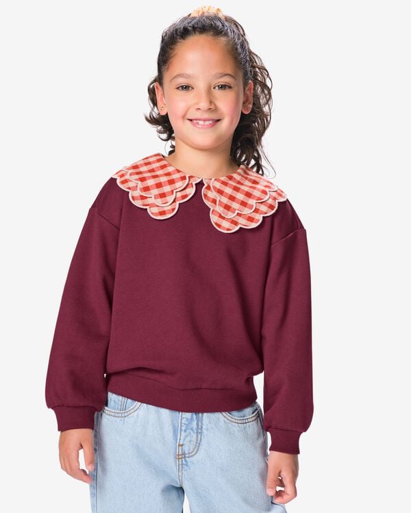pull enfant tissu molleton bordeaux bordeaux - 30878201BURGUNDYRED - HEMA