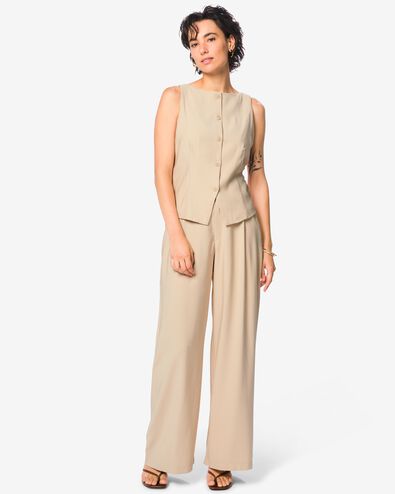 damesbroek Sarie wide fit beige beige - 36212710BEIGE - HEMA