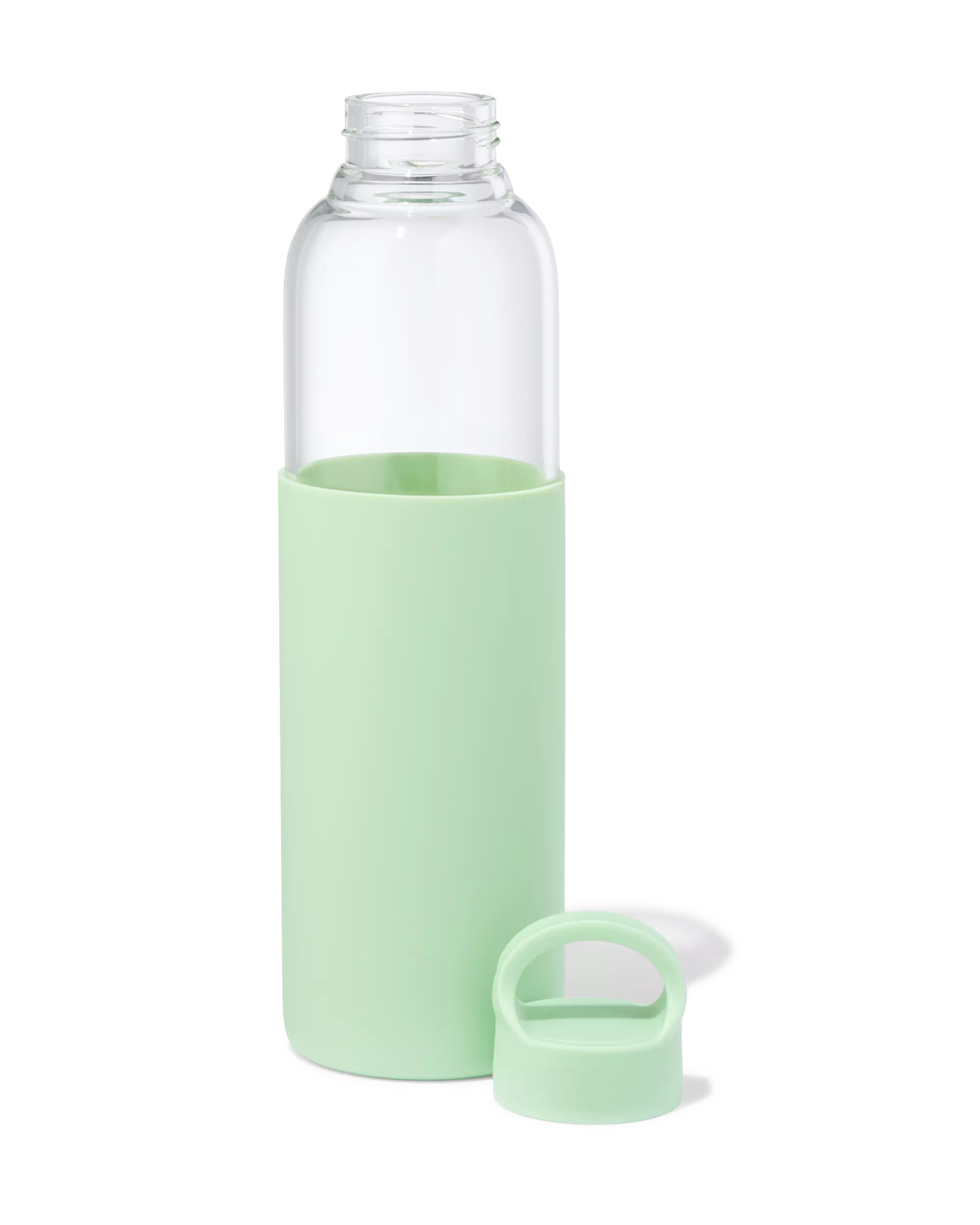 gourde 500ml verre avec manchon en silicone vert
