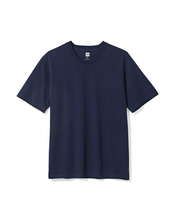 t-shirt homme Elias coupe d&eacute;contract&eacute;e bleu fonc&eacute; bleu fonc&eacute; - 2129950DARKBLUE - HEMA