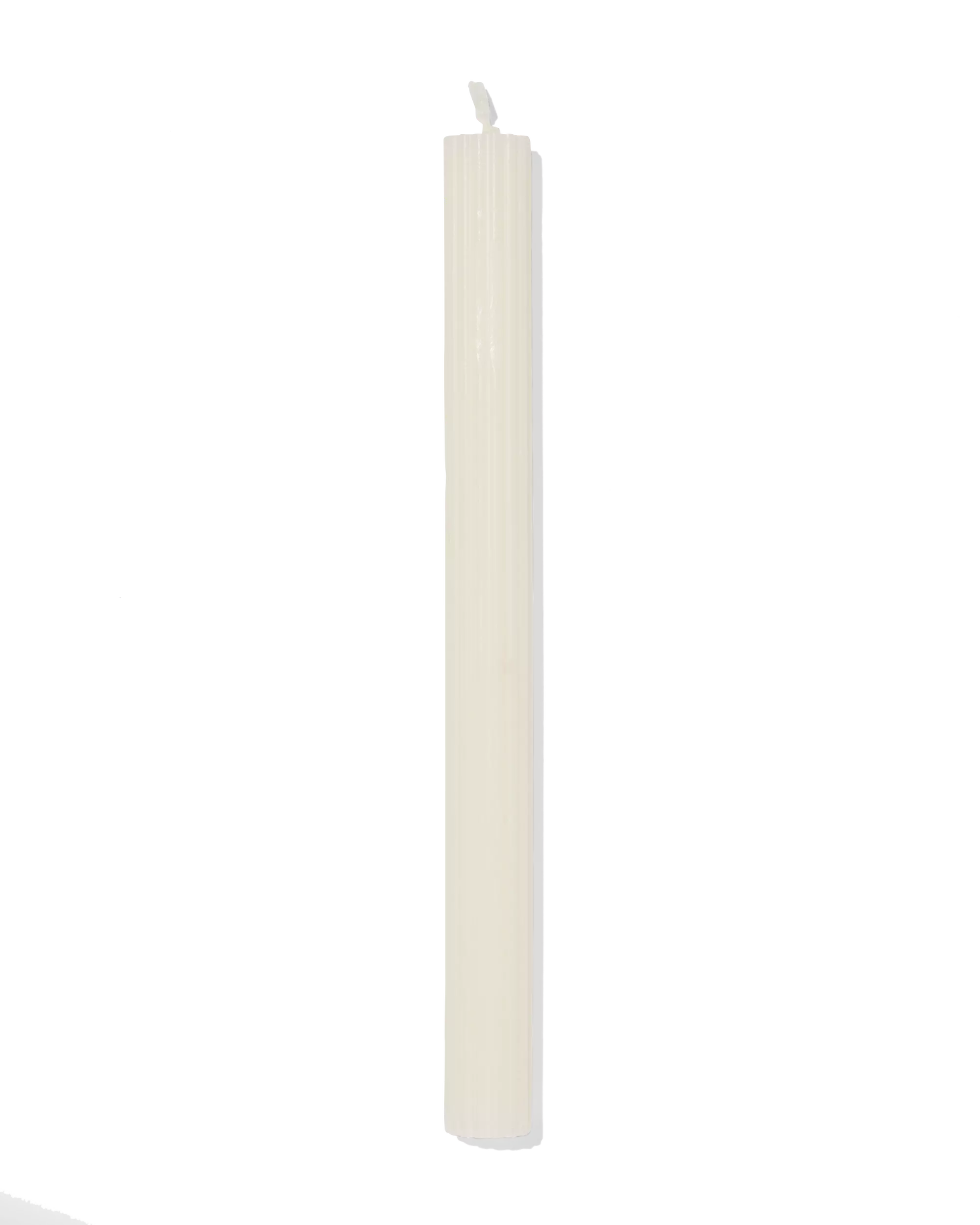 bougie longue Ø2,2x24cm relief ivoire