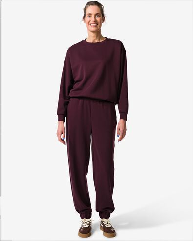 pantalon de surv&ecirc;tement femme coupe ample bordeaux - 36000452BURGUNDYRED - HEMA
