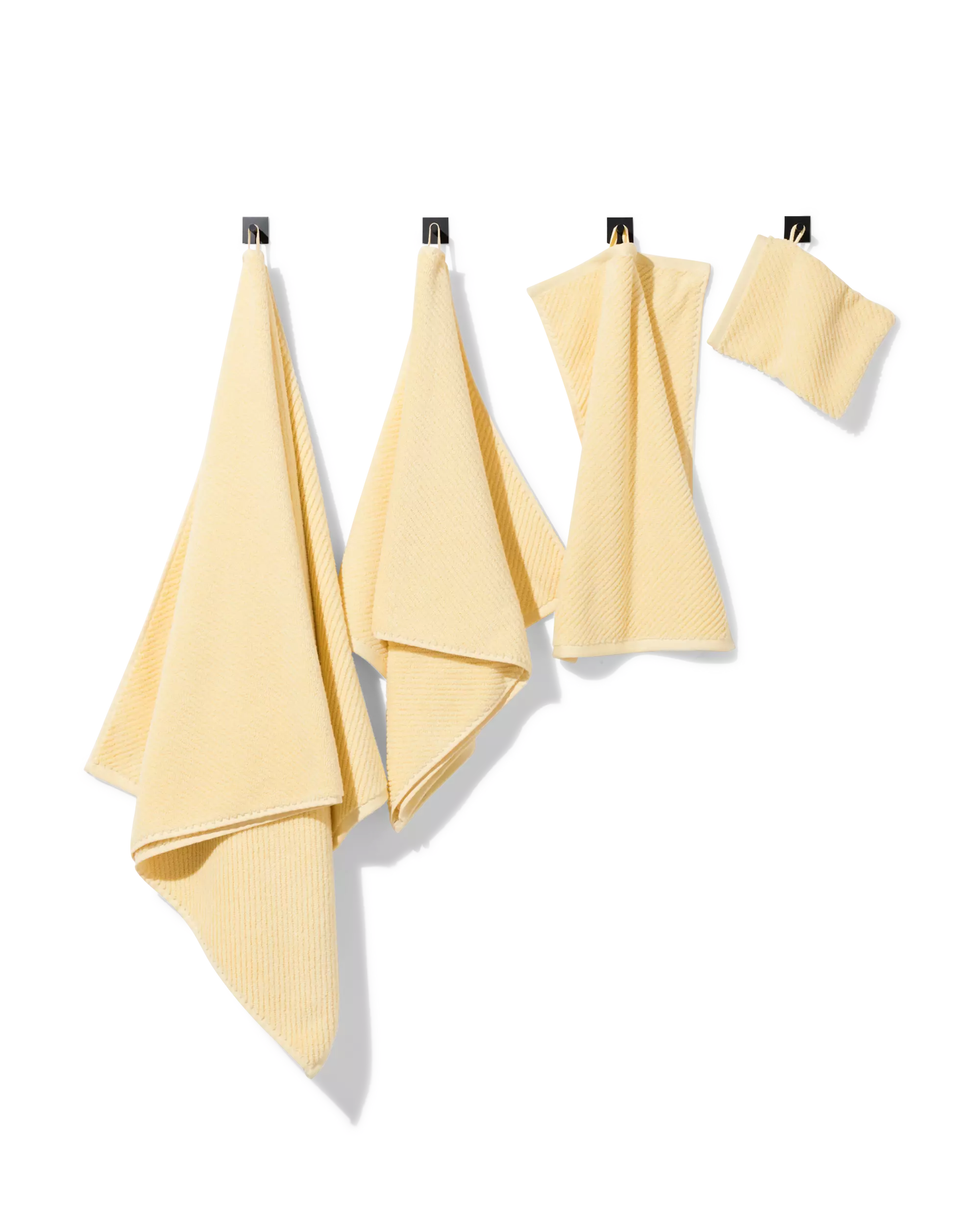 gastendoek 33x50cm zware kwaliteit diagonaal lichtgeel