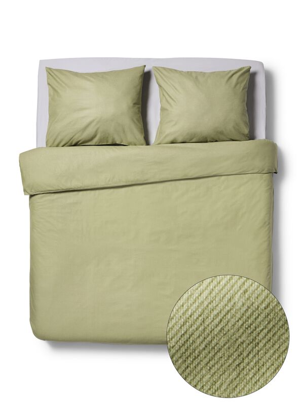 housse de couette 240x200/220 cm satin lignes verte - 5720438 - HEMA