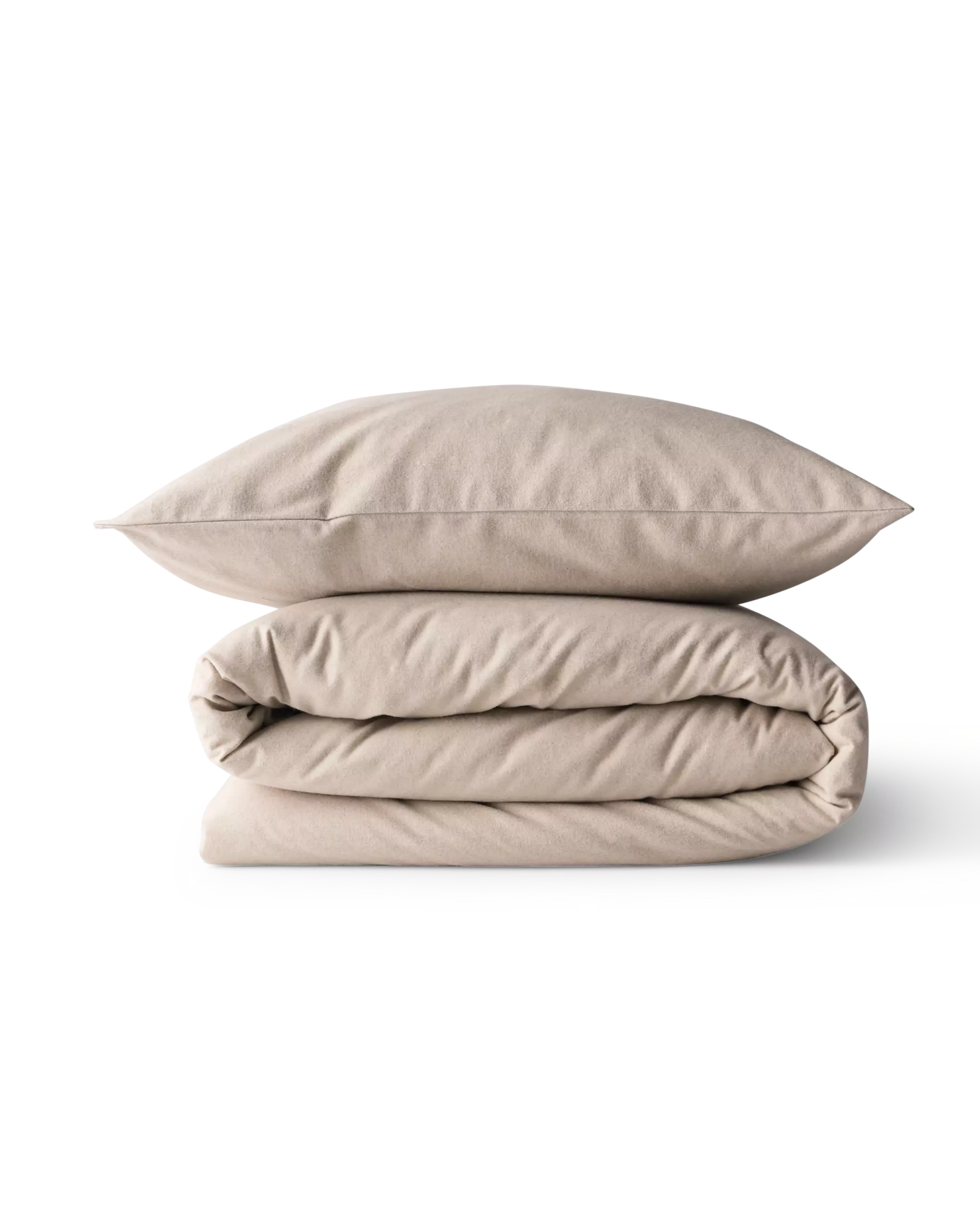 housse de couette 140x200/220cm flanelle mélange greige