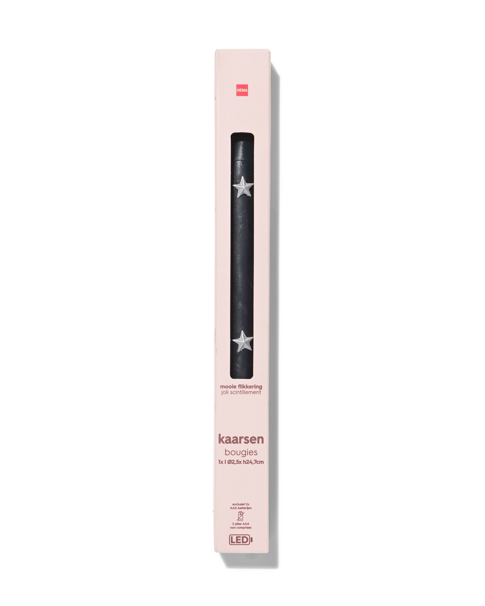 bougie LED ⌀2,5 x 24,7 cm &eacute;toiles - 25100571 - HEMA
