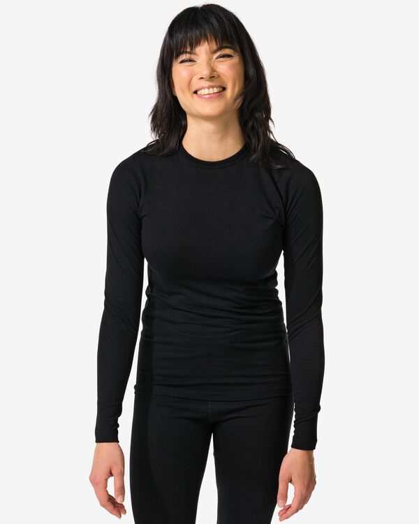 t-shirt thermique femme noir noir - 19669897BLACK - HEMA