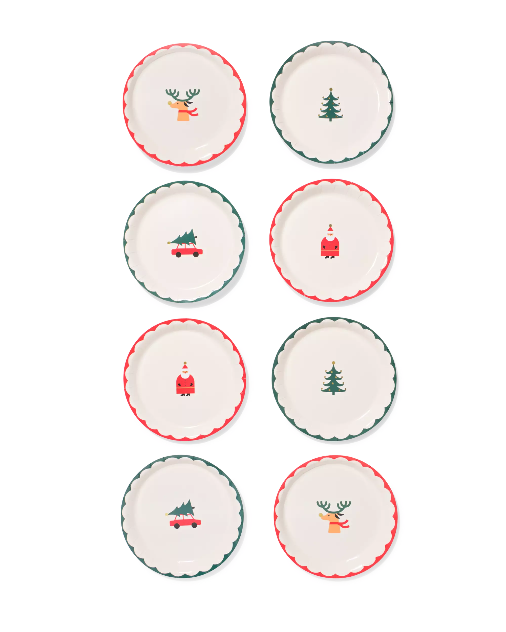 borden 23cm papier kerst- 8 stuks