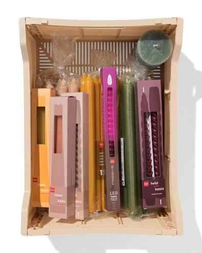 caisse pliable &agrave; lettres recycl&eacute;e M beige beige M  30 x 40 x 17 - 39800027 - HEMA