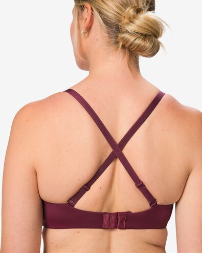 soutien-gorge pr&eacute;form&eacute; sans armatures micro rouge fonc&eacute; - 21813500DARKRED - HEMA