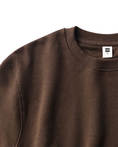 herentrui Daryl sweatstof donkerbruin donkerbruin - 2148190DARKBROWN - HEMA