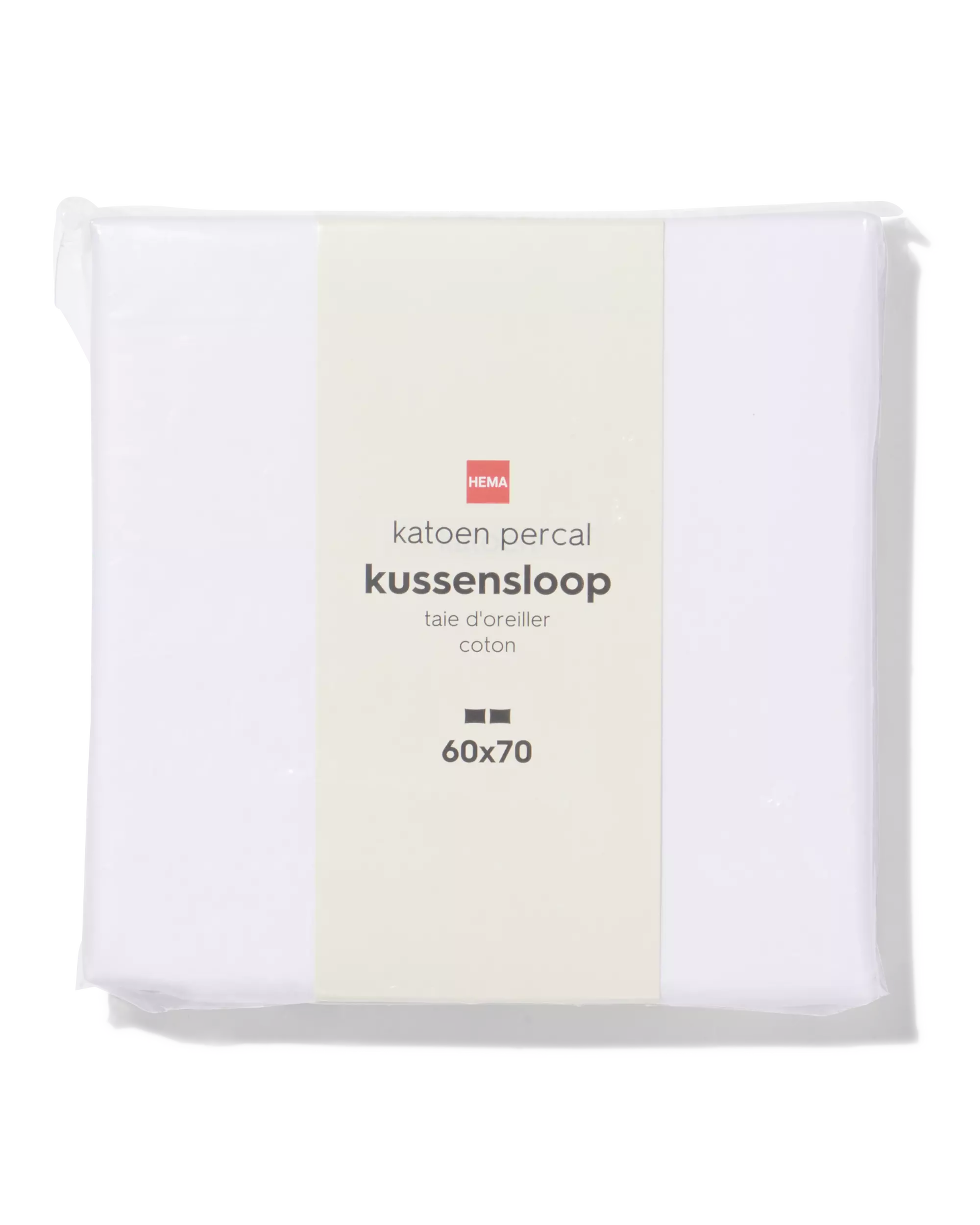 taies d'oreiller 60x70cm en percale de coton hôtel blanc - 2 pièces