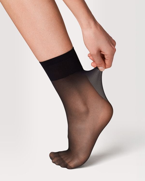socquettes anti-filage 15 deniers mates - 2 paires noir noir - 4022755BLACK - HEMA