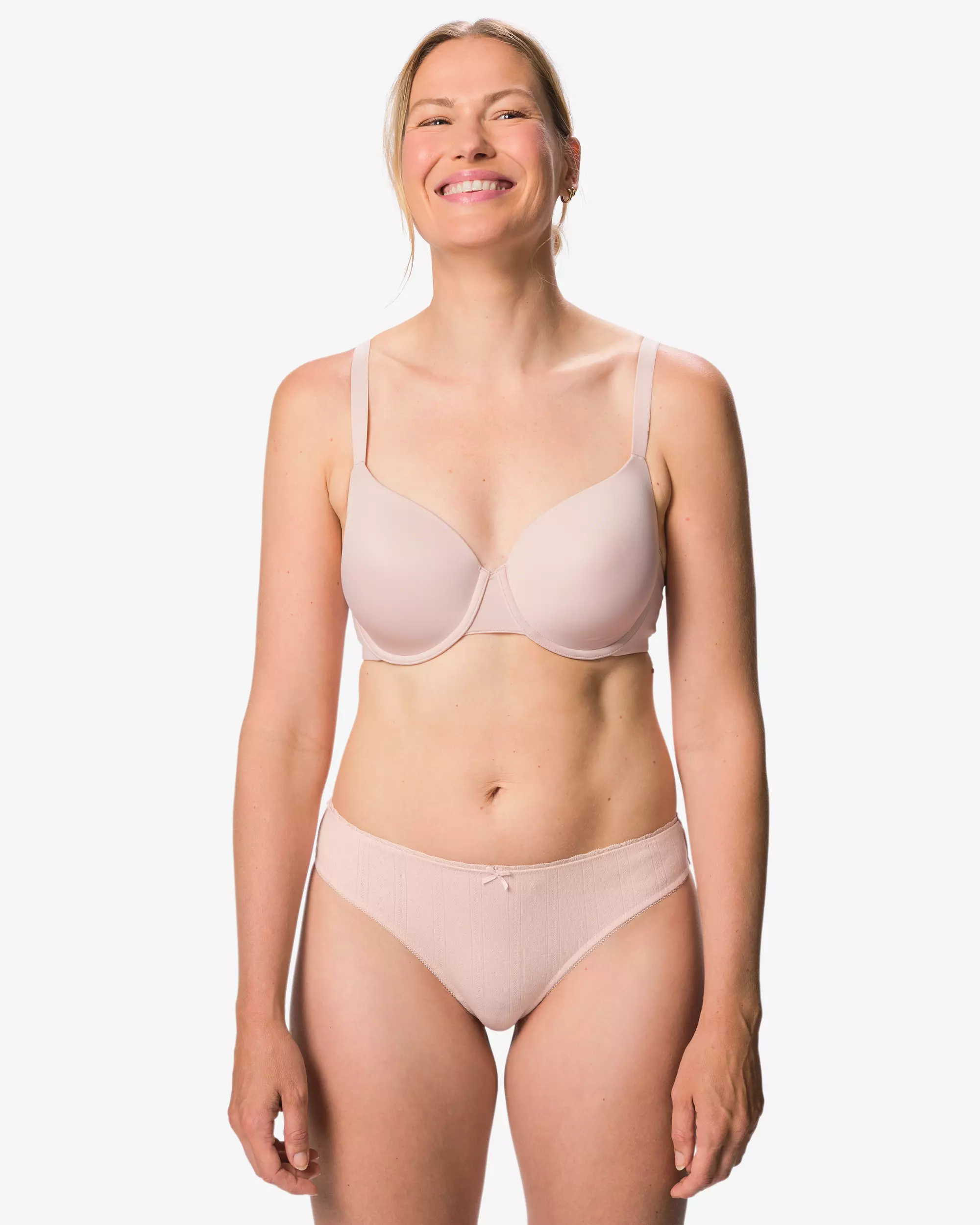 Damen-String mit Pointelle-Muster aus Baumwolle mit Spitze