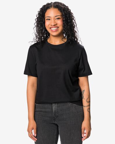 Damen-T-Shirt Jersey schwarz schwarz - 36305810BLACK - HEMA