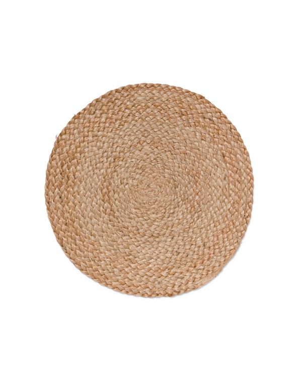 gevlochten placemat jute - &Oslash; 34 cm - 5300059 - HEMA