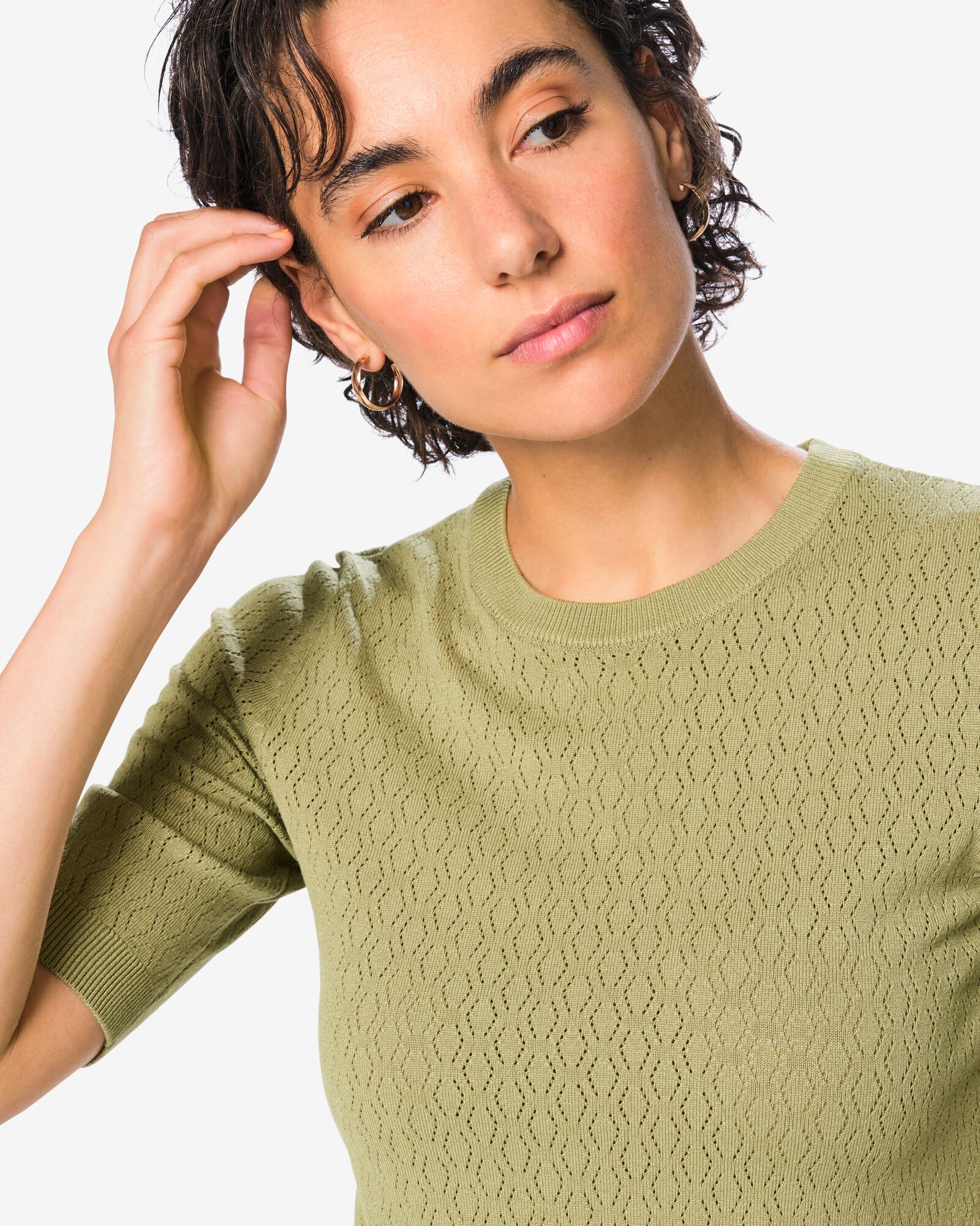 Damenpullover, strukturiert gr&uuml;n gr&uuml;n - 36212880GREEN - HEMA