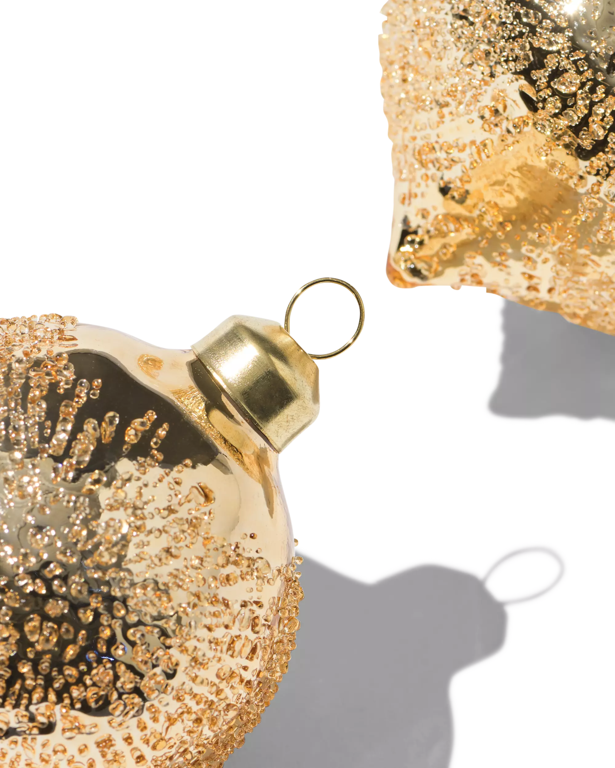 boules de Noël en verre dorées - 3 pièces