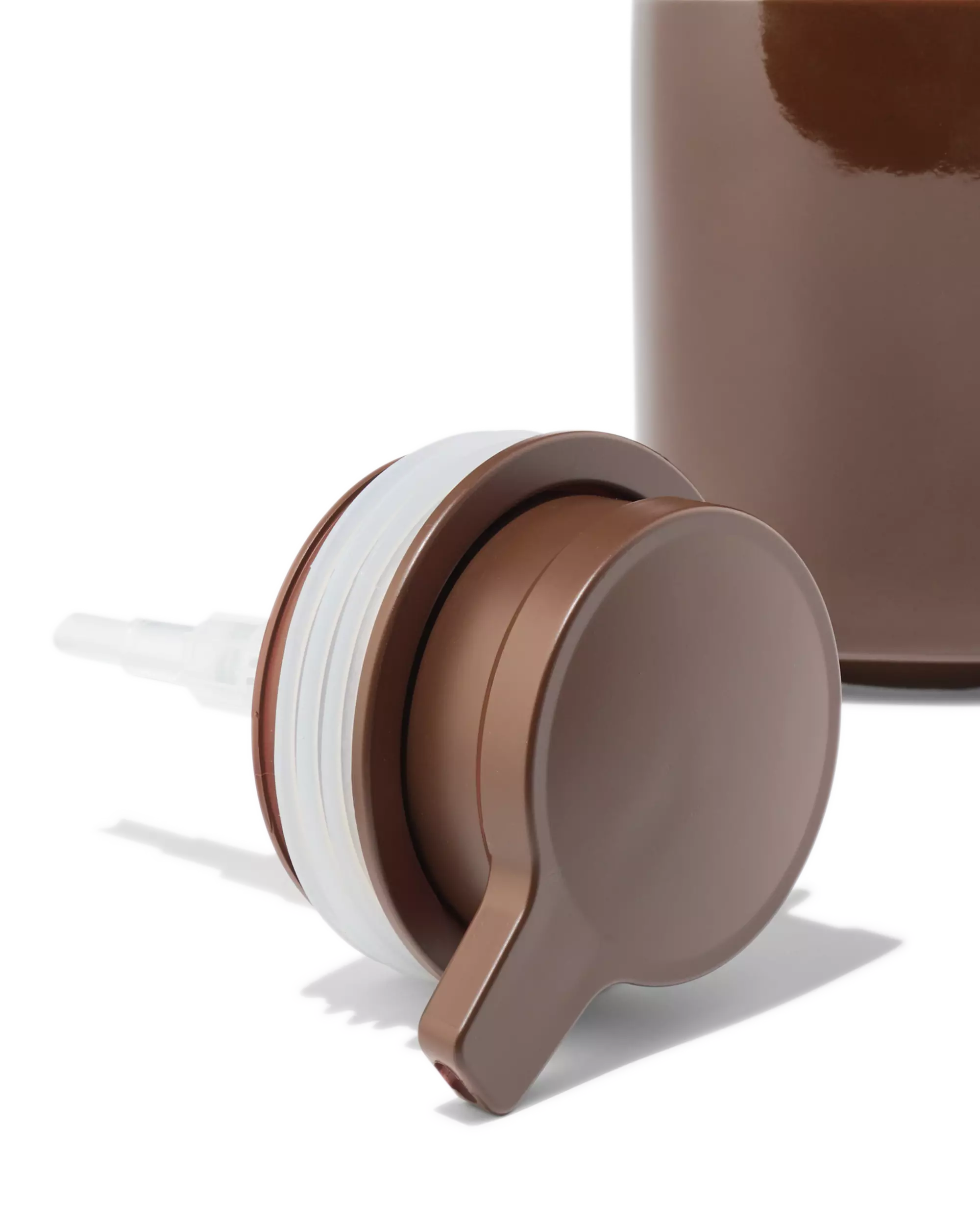 distributeur de savon 13 cm en céramique marron