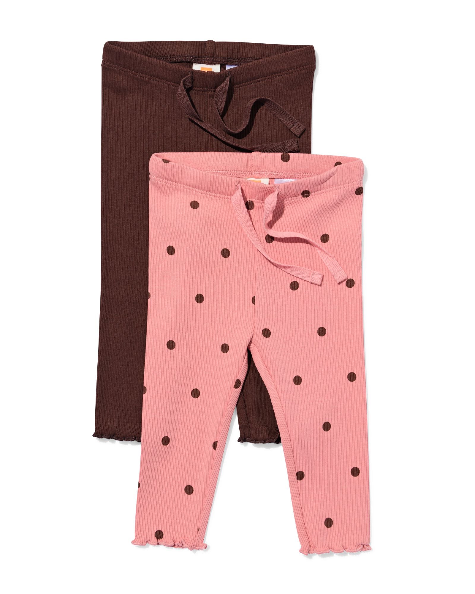 leggings b&eacute;b&eacute; c&ocirc;tel&eacute;s ajust&eacute;s pois - 2 pi&egrave;ces rose rose - 33017480PINK - HEMA