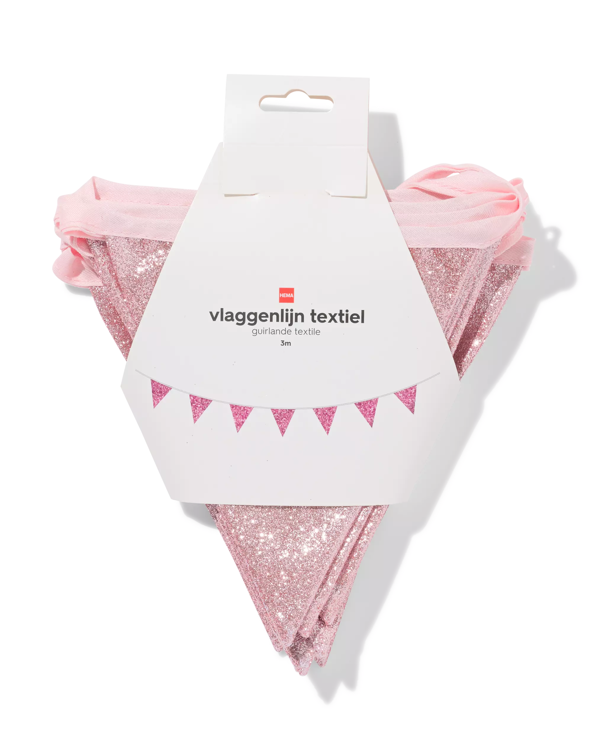 guirlande 3 m tissu paillettes rose