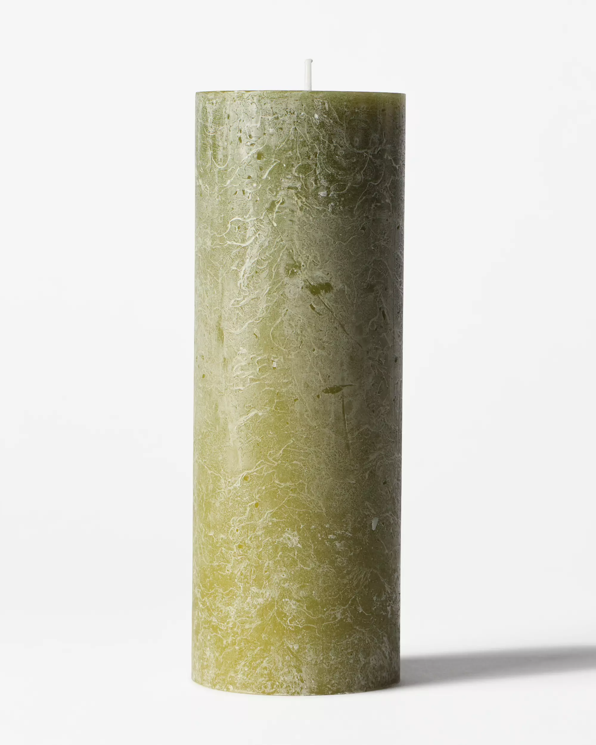 bougie cylindrique ⌀7x19cm rustique couleur olive