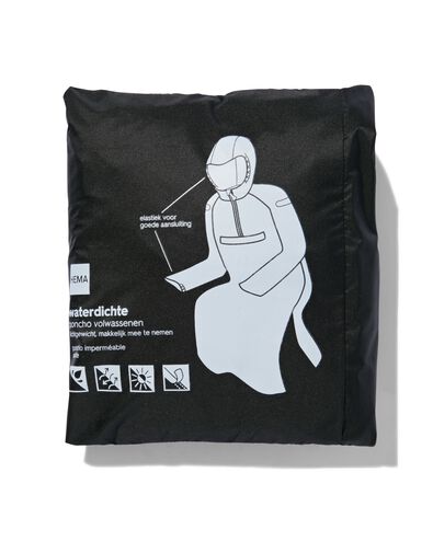 poncho de pluie l&eacute;ger adulte noir noir - 34440085BLACK - HEMA