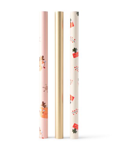 papier cadeau 200 x 50 cm duveteux No&euml;l - 3 rouleaux - 25702197 - HEMA