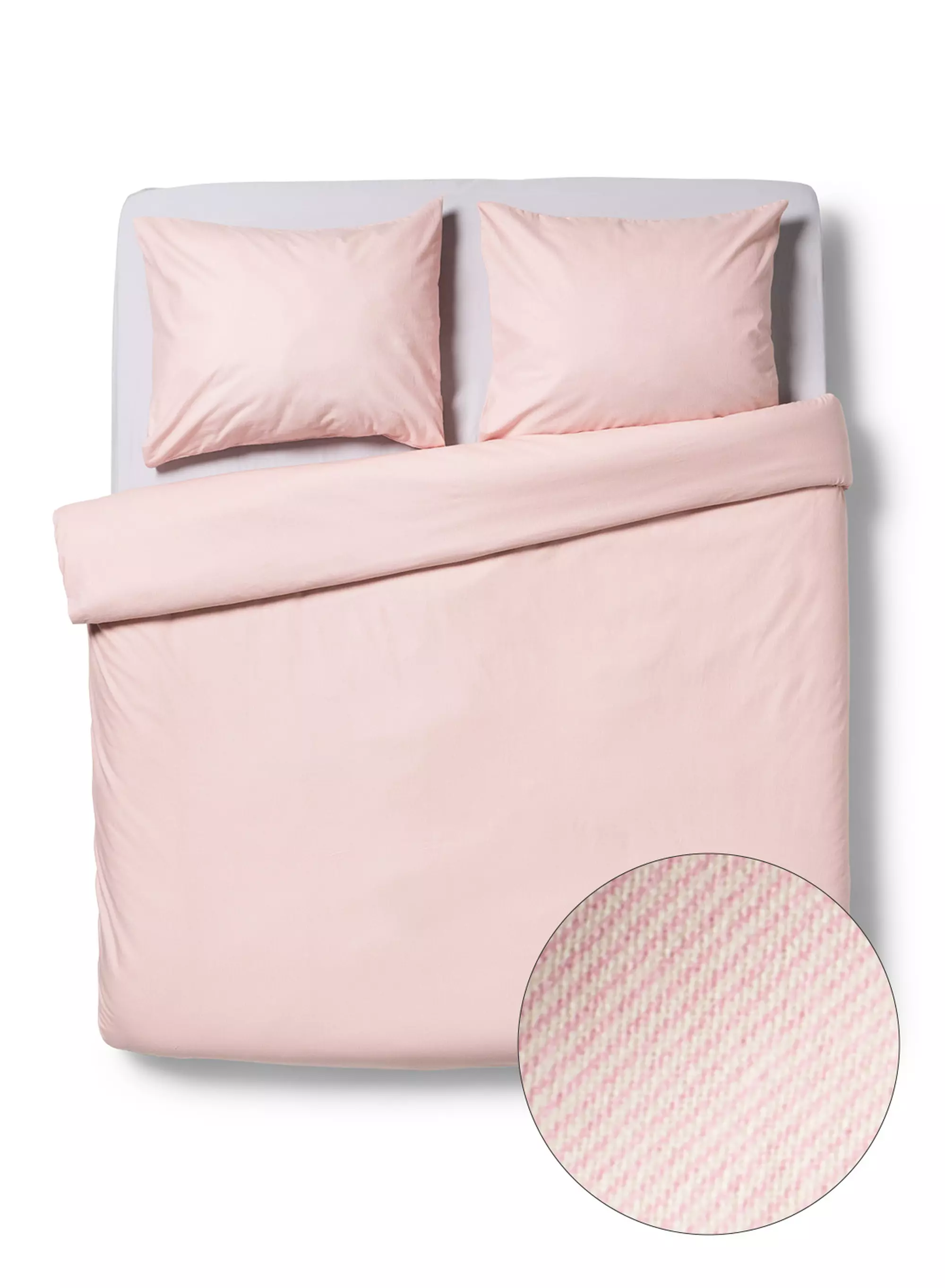 housse de couette 240x200/220 cm satin lignes rose