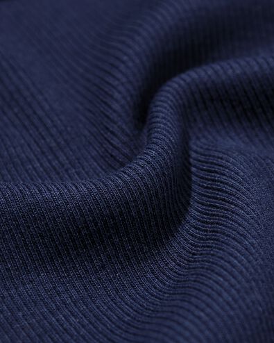 dames T-shirt Clara rib katoen donkerblauw donkerblauw - 36306270DARKBLUE - HEMA