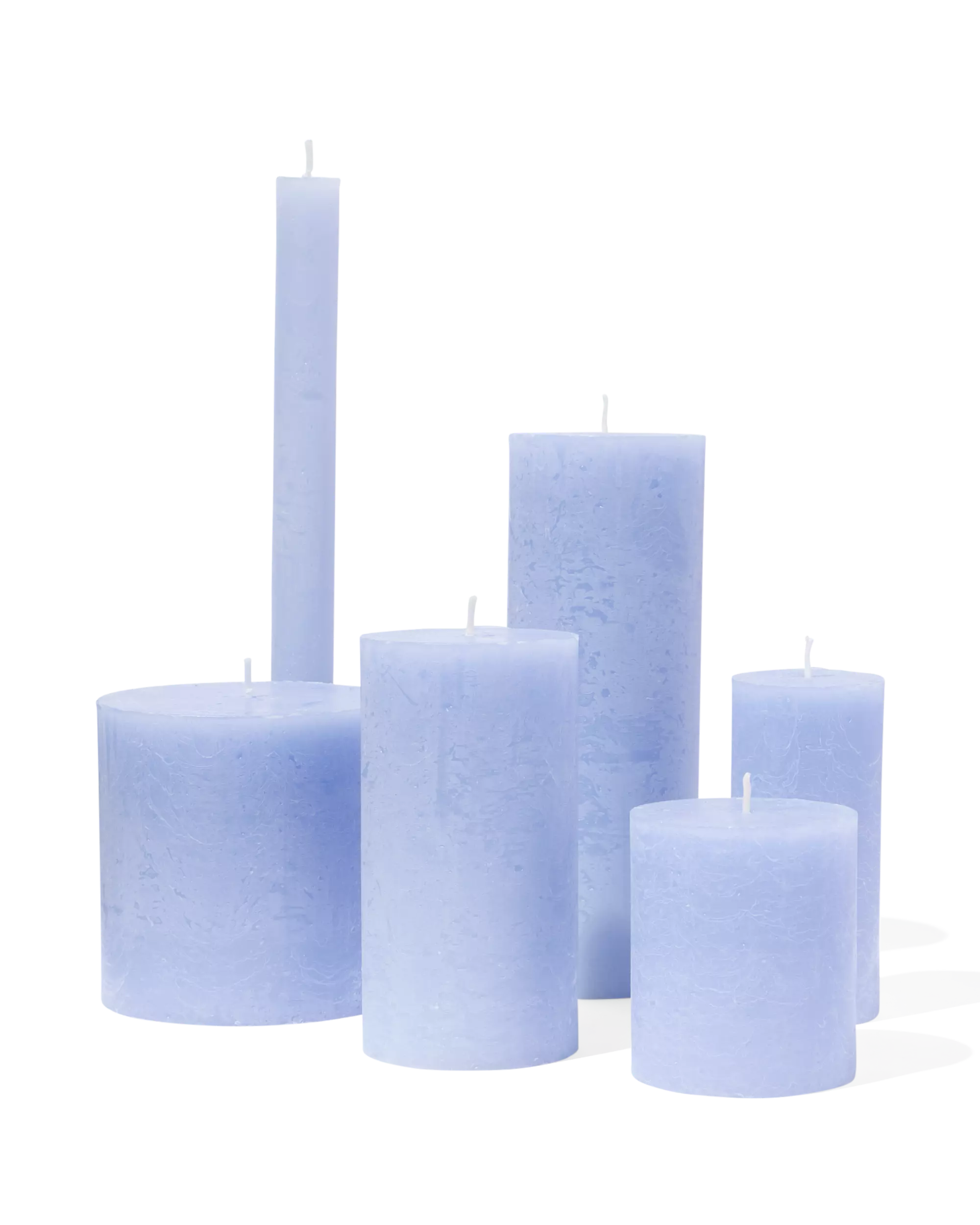 bougie rustique Ø5x11 cm bleu clair