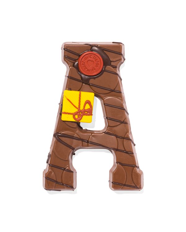 Lettre en chocolat d&eacute;cor&eacute;e &agrave; la main lait A 180g A - 24427401A - HEMA