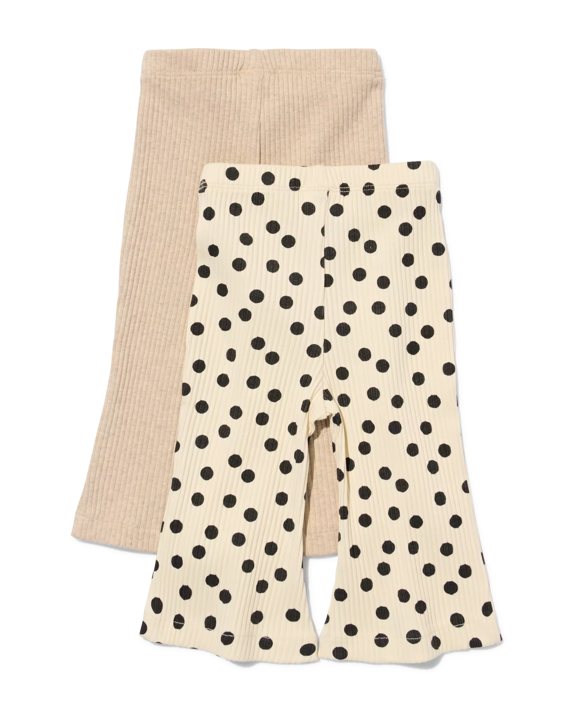 babylegging flared fit rib stippen - 2 stuks