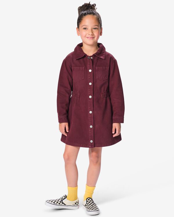 kinder blousejurk bordeauxrood bordeauxrood - 30878824BURGUNDYRED - HEMA
