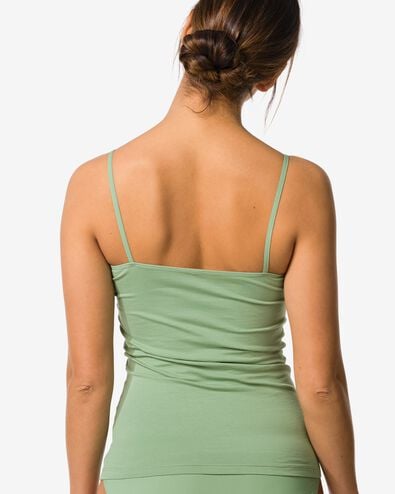 d&eacute;bardeur femme coton bretelles spaghetti vert - 19602455GREEN - HEMA
