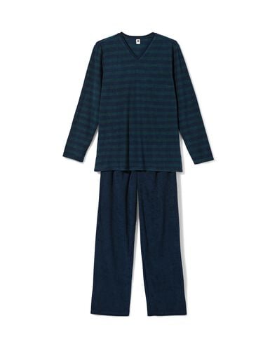 Herrenpyjama Tibbs, gestreift dunkelblau dunkelblau - 23601110DARKBLUE - HEMA