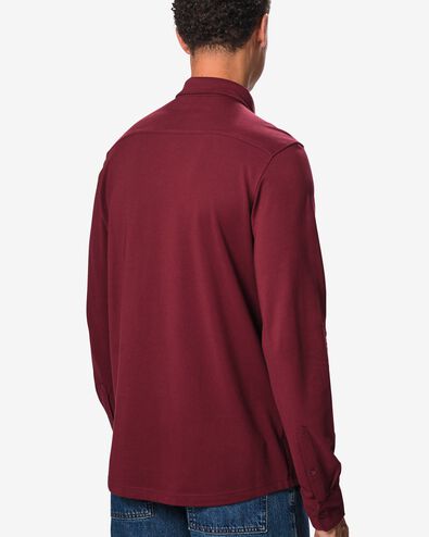 chemise homme Billy piqu&eacute;e rouge fonc&eacute; rouge fonc&eacute; - 2101880DARKRED - HEMA