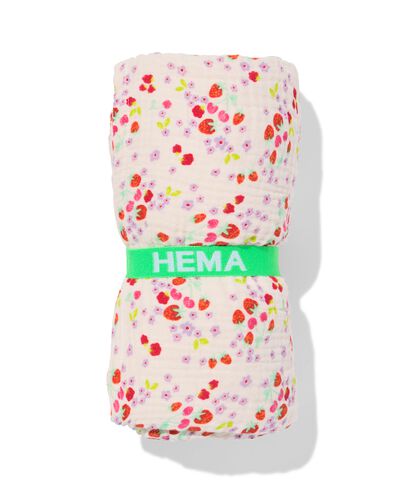 kinderstrandlaken 80x140cm mousseline bloemen - 5200266 - HEMA