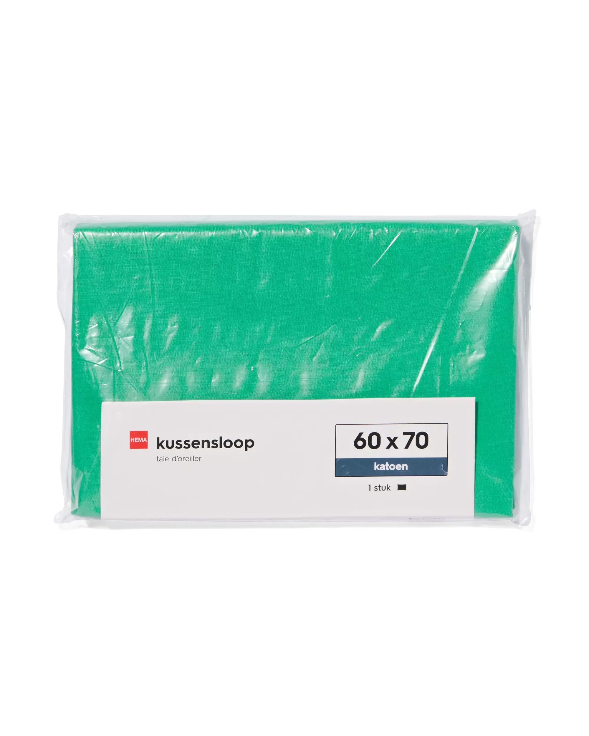 taie d'oreiller 60x70cm coton doux vert