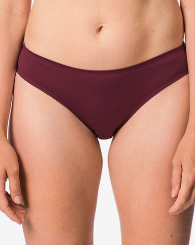 damesslip second skin micro donkerrood donkerrood - 19608504DARKRED - HEMA
