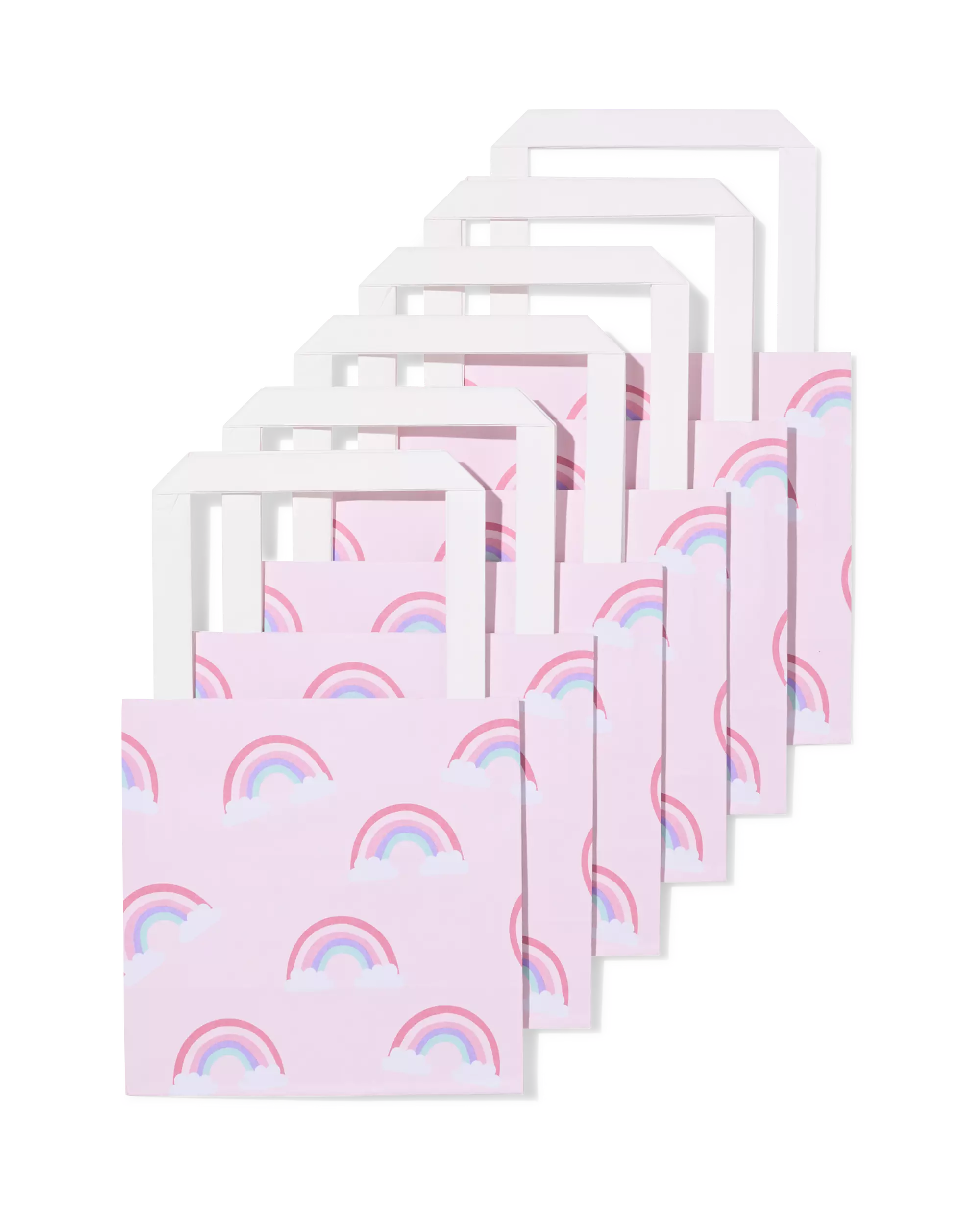 Geschenktüten S, 21 × 13 × 21 cm, Regenbogen – 6 Stück