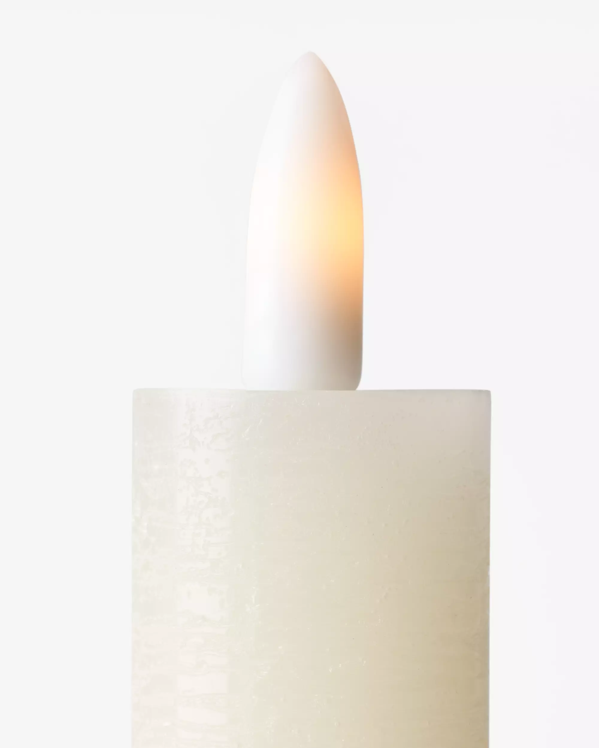 bougie longue LED ⌀2,5x27,3cm rustique ivoire