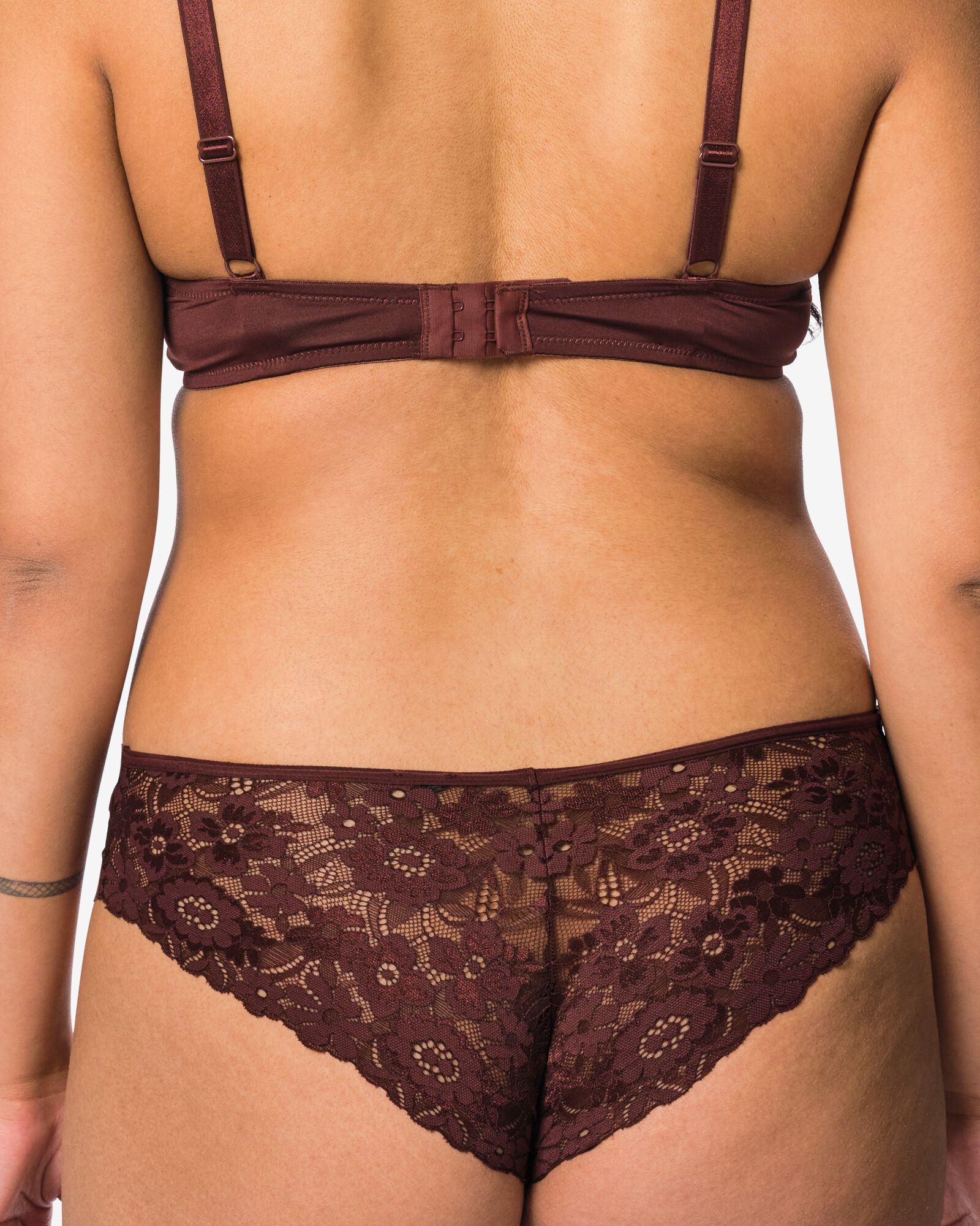 slip br&eacute;silien femme microfibre avec dentelle marron fonc&eacute; marron fonc&eacute; - 19608270DARKBROWN - HEMA