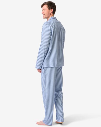 Herren-Pyjama Palle, Popeline, gestreift mittelblau - 23686210MIDBLUE - HEMA