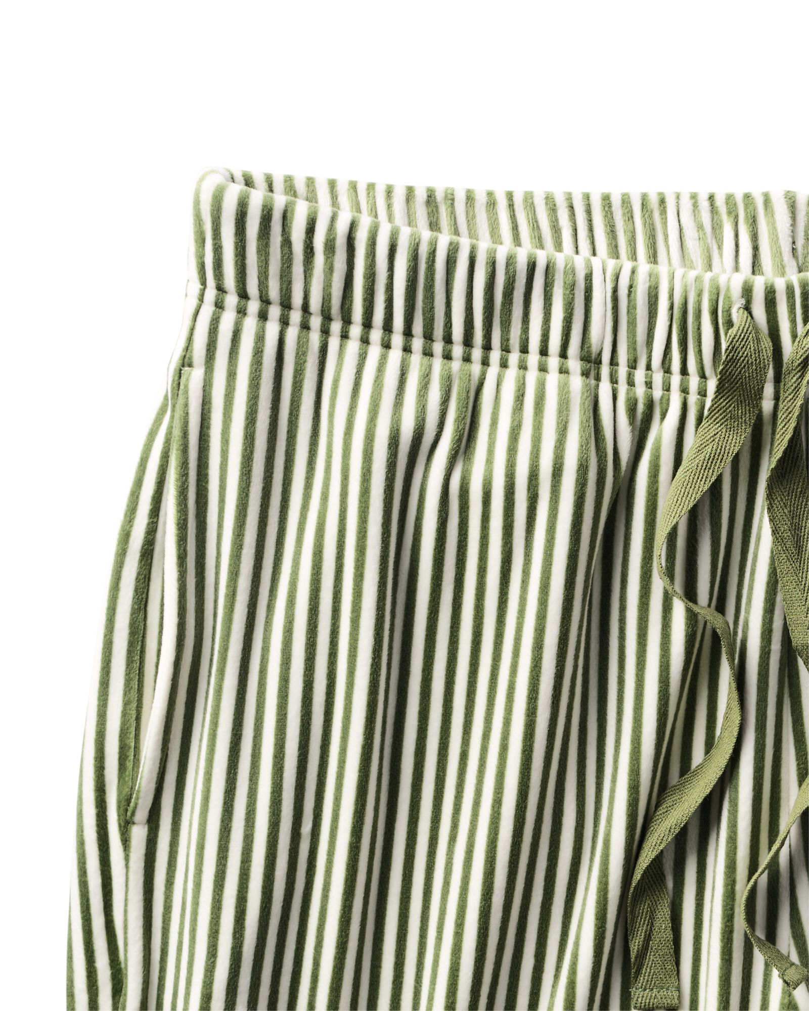 pantalon de pyjama femme velours ray&eacute; vert vert - 23401791GREEN - HEMA